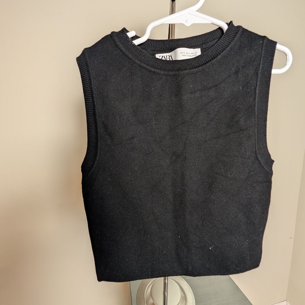 Zara Classic Black Knit Top